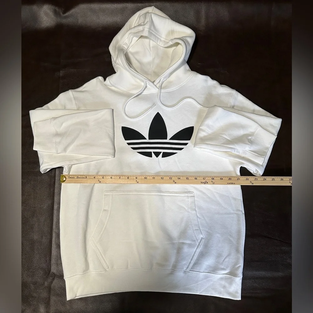 Adidas Originals Trefoil Hoodie – Black Logo on White – Size M – NWT - Picture 5 of 6